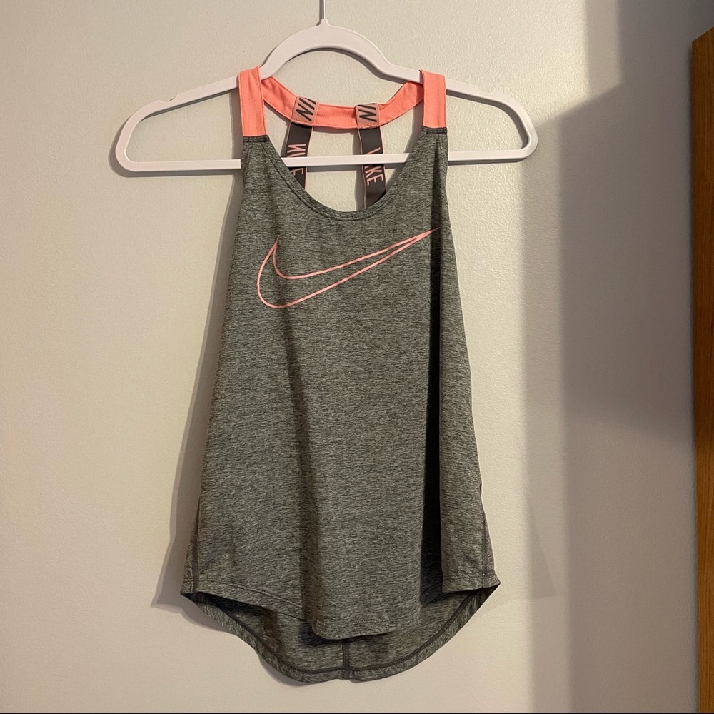 Gray and pink Nike tank top